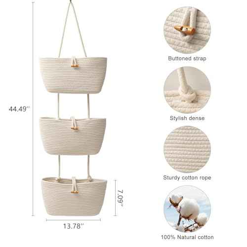 Over the Door Hanging Baskets with Button Strap (2.07 Count)