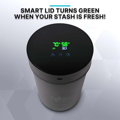 Auto Cure Smart Jar and Vacuum Seal Curing Jar with Built In Hygrometer (33.814 Fl Oz)
