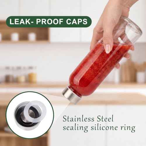 12 Pack Glass Water Bottles with Sleeves (12 Count)