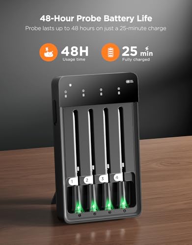 Smart Wireless Meat Thermometer Digital 4 Probes with App Alarm (4 Count)