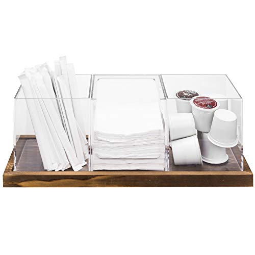 Coffee & Tea Station Organizer with Acrylic Compartments