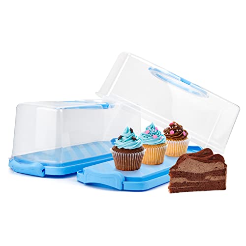 2 Pack Plastic Rectangular Bread Box with Clear Lid (2 Count)