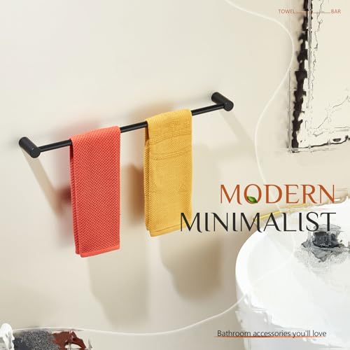 Towel Rack Black Bathroom Wall Mounted Towel Holder 20