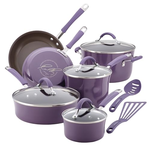 Cucina Nonstick Cookware Purple Pots and Pans Set