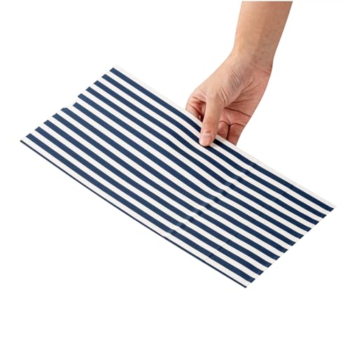 Blue And White Stripe Paper Bag (100 Count)