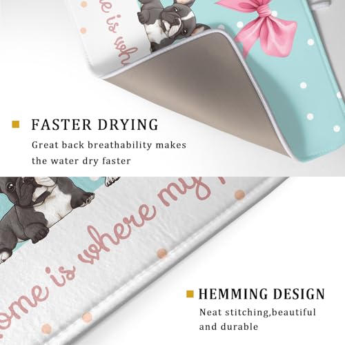 Pet Lover Dog Dish Drying Mat 18x24 Kitchen Counter Absorbent Microfiber Dishes Pad for Home Blue