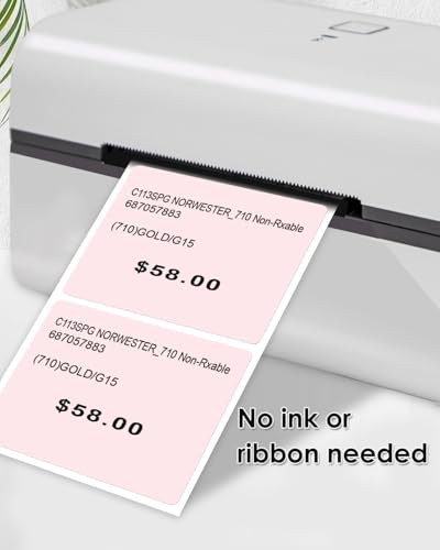 2"x2" Pink Square Thermal Labels