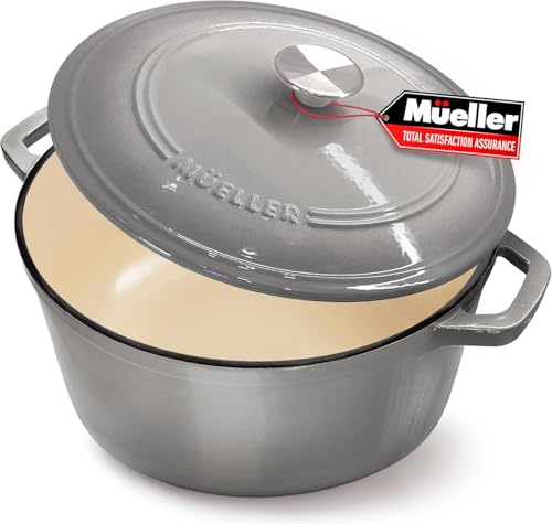 MUELLER HOME 7.5 QT Enameled Cast Iron Dutch Oven