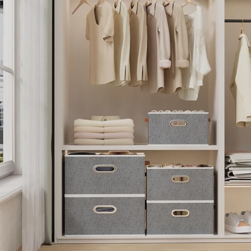 Foldable Storage Baskets for Shelves