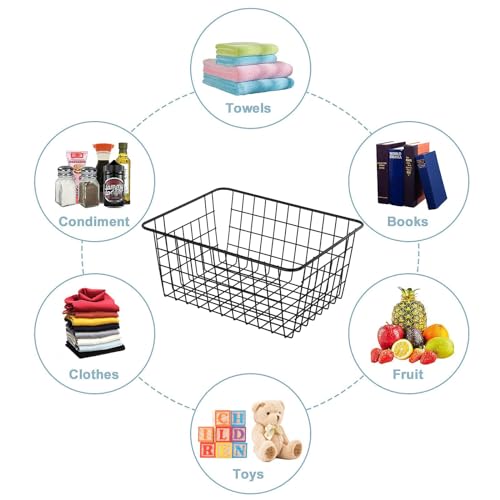 Extra Large】Wire Kitchen Storage Baskets 2 Packs