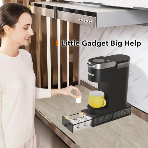 K Cup Organization Storage Drawer Maker K Cup Holder Coffee Pod Organizer Stand Tray Counter Rack Countertop Maker Stand Capsules Compatible with Keurig Accessories Holds 12 Pods