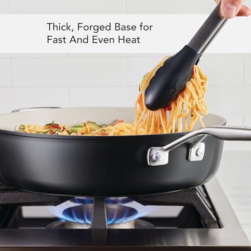 Hard Anodized Ceramic Nonstick Saute Pan with Lid