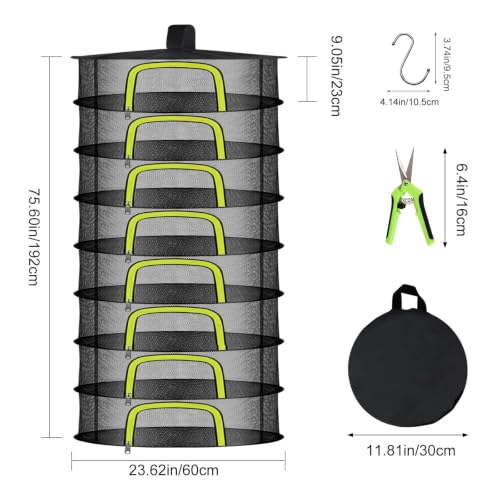 Doacpr 8 Layer Hanging Herb Drying Rack