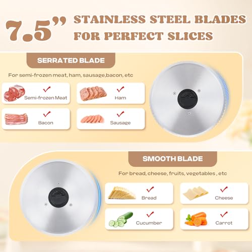 Electric Meat Slicer 200W With Stainless Steel Blades