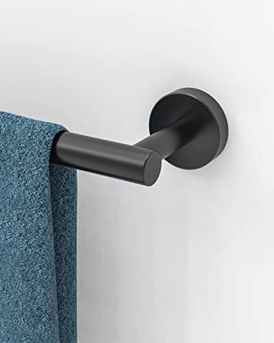 22 Inch Matte Black Towel Bar Towel Rack for Bathroom Kitchen Hand Towel Holder Dish Cloths Hanger SUS304 Stainless Steel RUSTPROOF Wall Mount Total Length 24 Inch