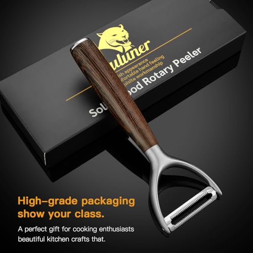 Serrated Blade Premium Y Type 304 Stainless Steel Multifunctional Kitchen Peeler Real Wood Handle Ultra Sharp Blade Vegetable Potato Apple