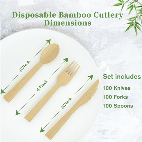 300 Count Bamboo Cutlery Set