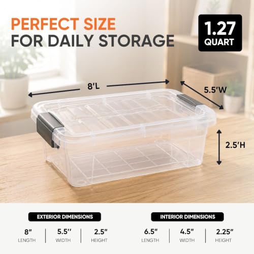 Clear Storage Boxes with Lids (8 Count)