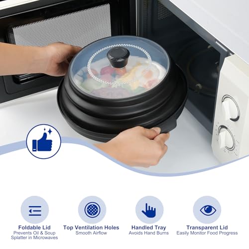 Microwave Splatter Cover for Food with Handle &Heat