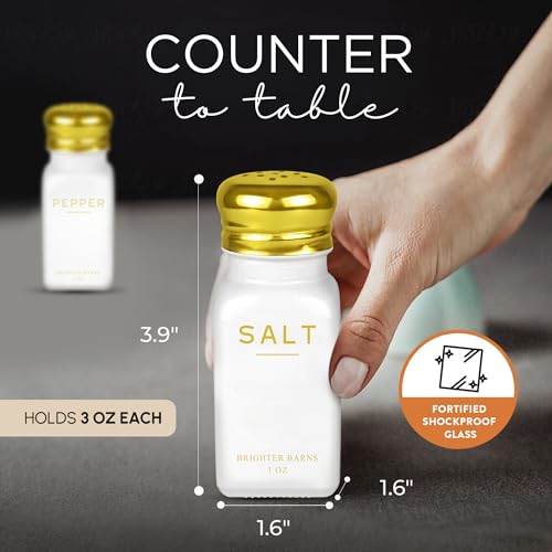 Gold Salt and Pepper Shakers Set by Brighter Barns (2 Count)