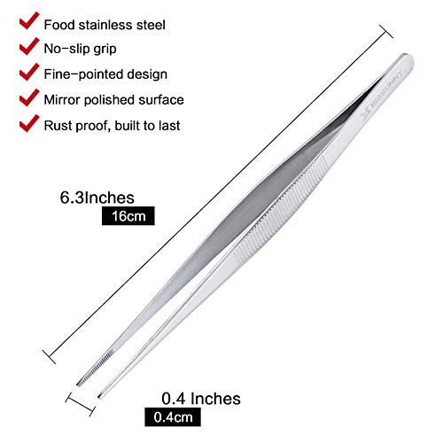 6.5 Inch Kitchen Tweezers Fine Tweezer Tongs