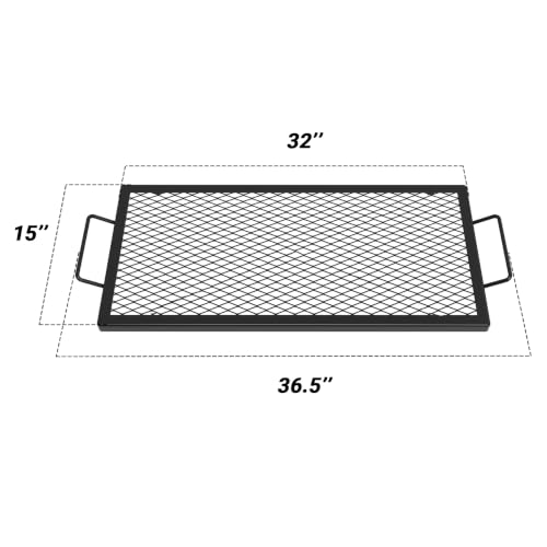 Heavy Duty Rectangular Fire Pit Grill Grate with X