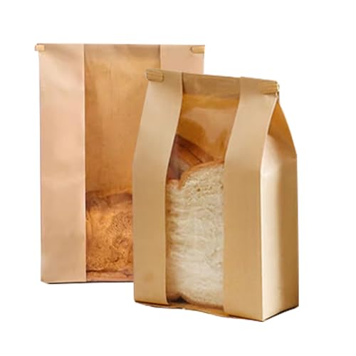 Paper Bread Bags with Window for Home Sourdough Loaf Gift Giving (30 Count)