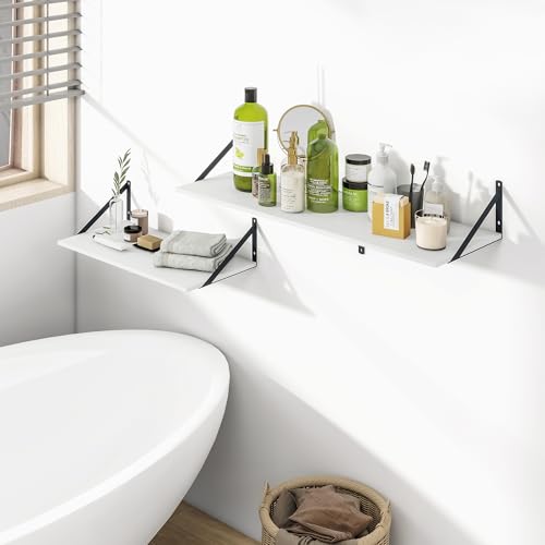 48W x 12D Deep Floating Shelves Set of 2 White