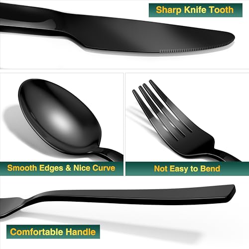 40 Pieces Black Silverware Set (8 Count)