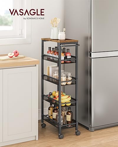 5 Tier Slim Rolling Storage cart with Wheels