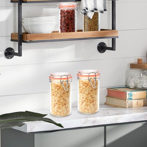 16 oz Glass Jars with Airtight Lid (16 Ounce)