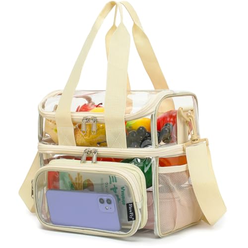 Clear Bag Double Decker for Stadium Events With Shoulder Strap for Women