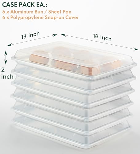 6-Pack 1/2 Size 18''x13'' Sheet Pan with Cover (6 Count)