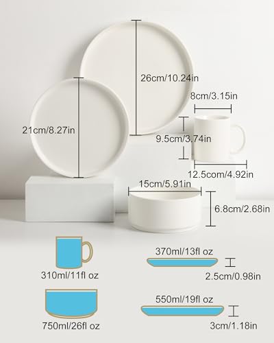 Sweejar Porcelain Dinnerware Sets for 4