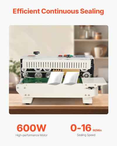 Continuous Bag Band Sealing Machine FR900K Band Sealer Machine with Digital Temperature Control Horizontal Bag Sealer for 0.02