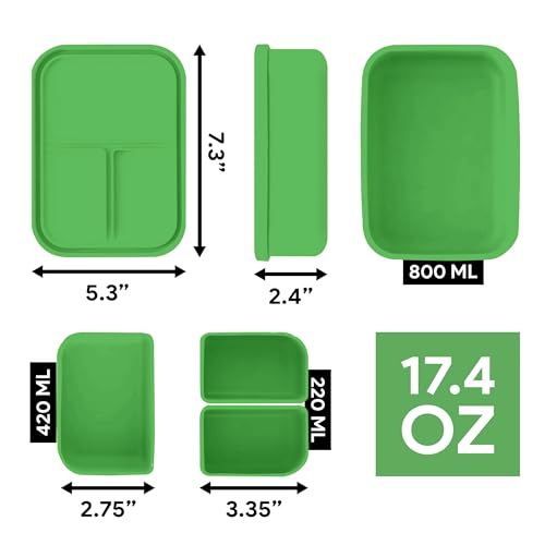 Platinum Silicone Bento Lunch Box Set of 2 (2 Count)