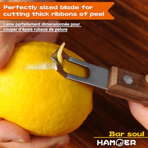 Channel Knife for Cocktails Lemon Citrus Twist Tool Wooden Handle