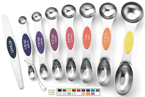 Stainless Steel 8 Magnetic Measuring Spoons