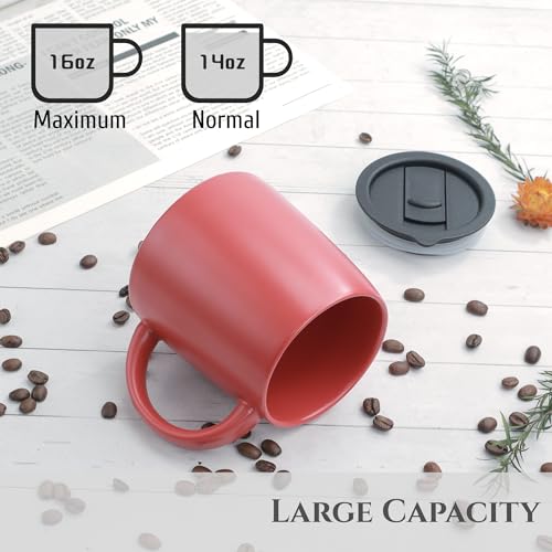 14 oz Ceramic Coffee Mug with Lid