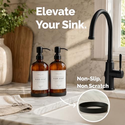 Amber Glass Soap Dispenser (2 Count)