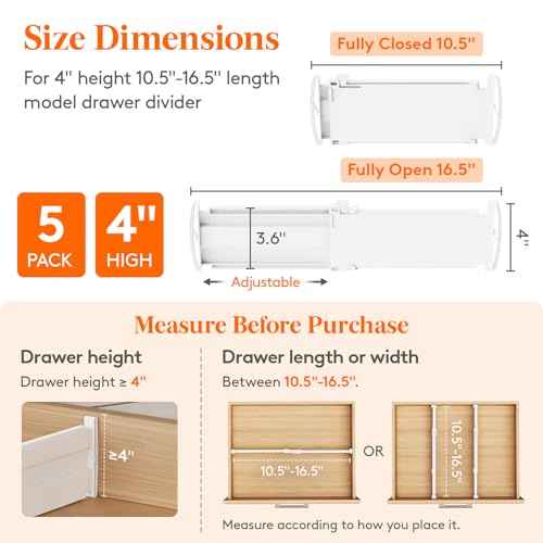 5 Pack 4" High Drawer Dividers (5 Count)