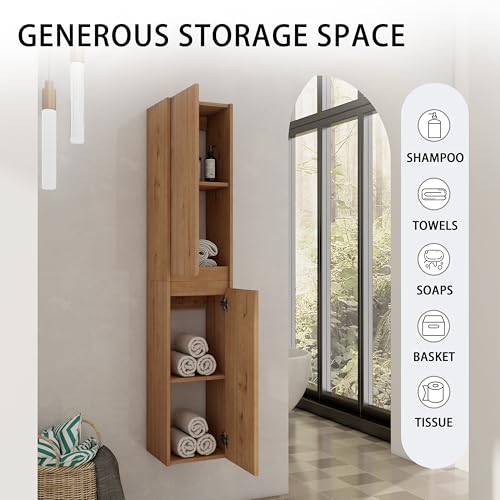 12" Bathroom Wall Cabinet Brown 2