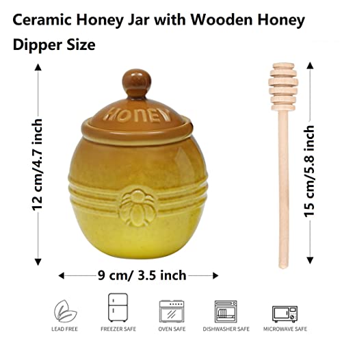 Ceramic Honey Pot with Dipper