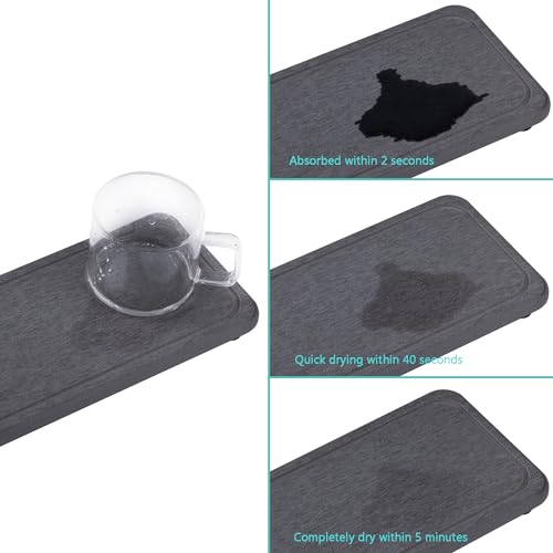 2Pcs Water Absorbent Diatomite Coasters Bathroom Sink Stone Trays (2 Count)