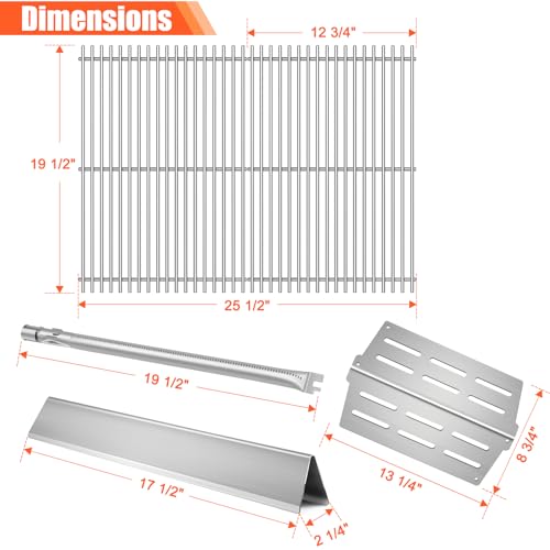 7524 7528 Cooking Grates 7622 Heat Deflectors 7620 Flavorizer Bars with Burner Tube Set for Weber Genesis Grill Replacement Parts E