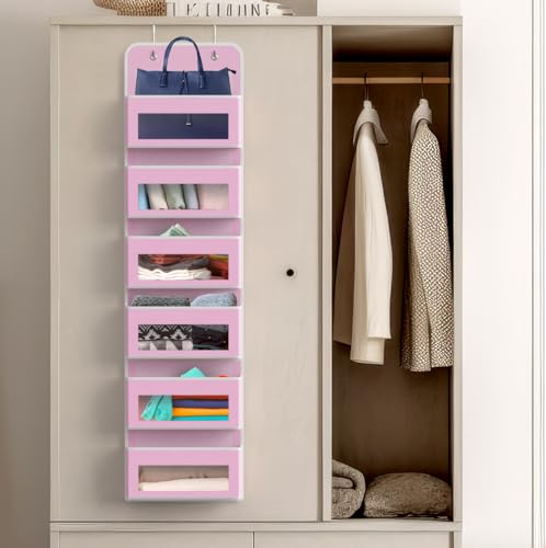 6 Clear Window Pocket Over Door Hanging Organizer