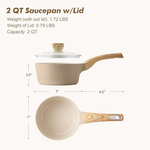 Ceramic Nonstick Sauce Pan with Lid