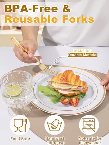 300PCS Gold Plastic Forks (300 Count)