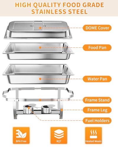 Chafing Dishes for Buffet 2 Pack (2 Count)