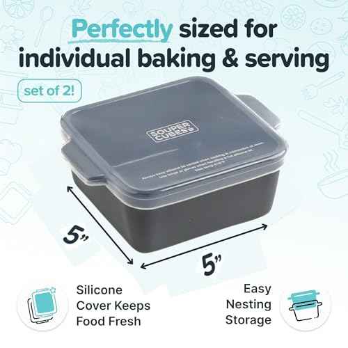 5x5" Ceramic Baking Dishes with Lids (2 Count)